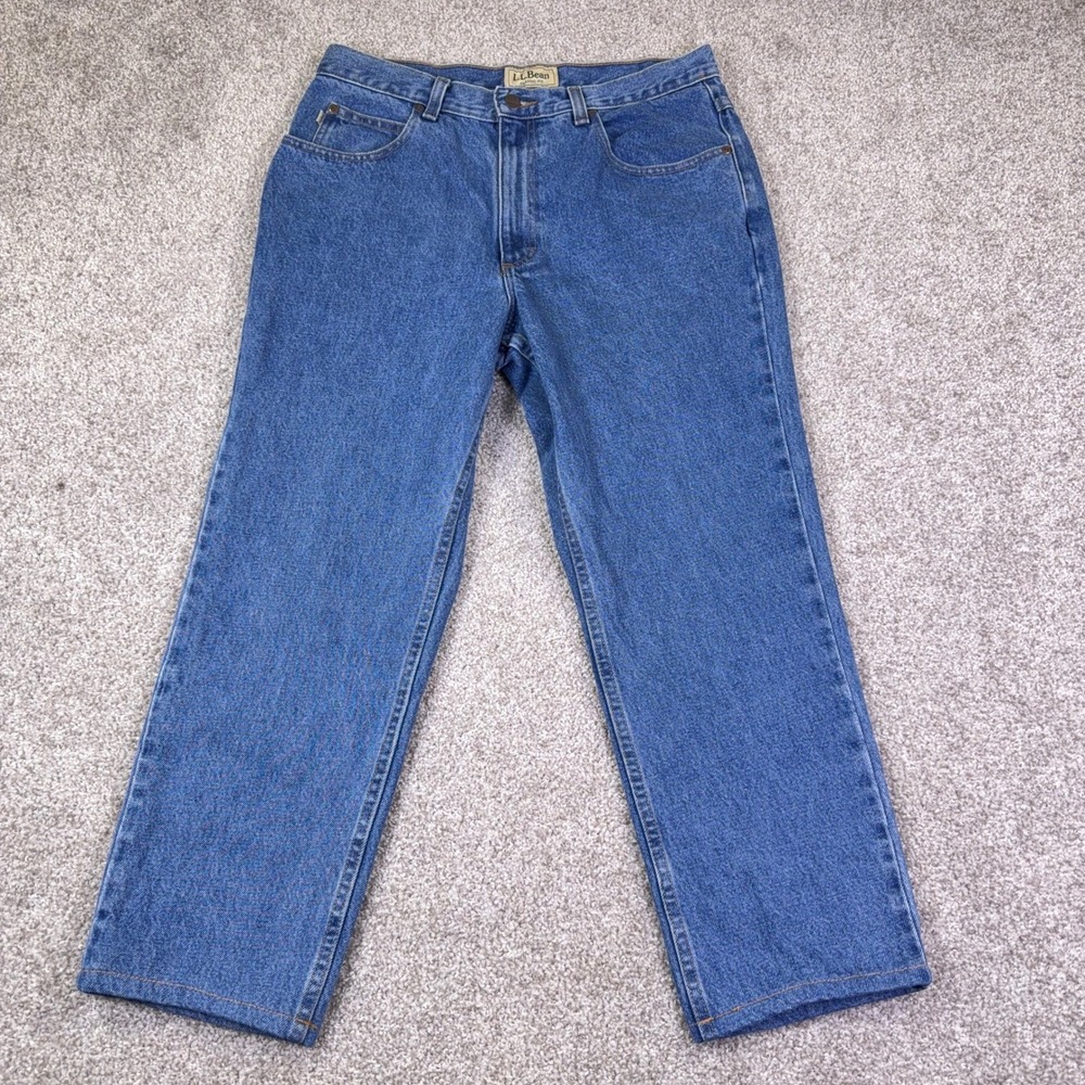 LL Bean Jeans Men 33x28 Blue Classic Fit Denim Cotton Workwear Casual Outdoor